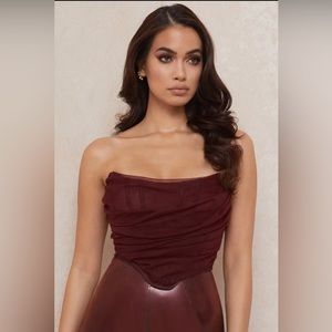 'Melinda' Raisin Boned Corset